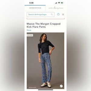 Size Small Maeve the Margot cropped flare pants.